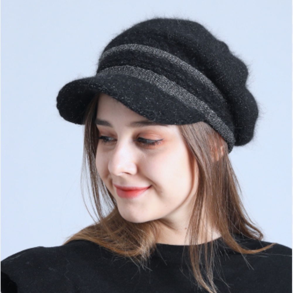 Cashmere and wool military style hat